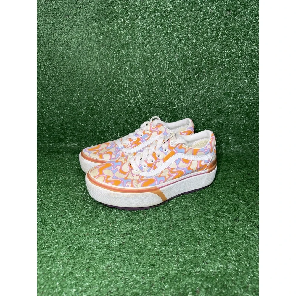Vans Old Skool Platform Womens Size 7‎ Floral Multicolor Shoes Stacked Sneakers